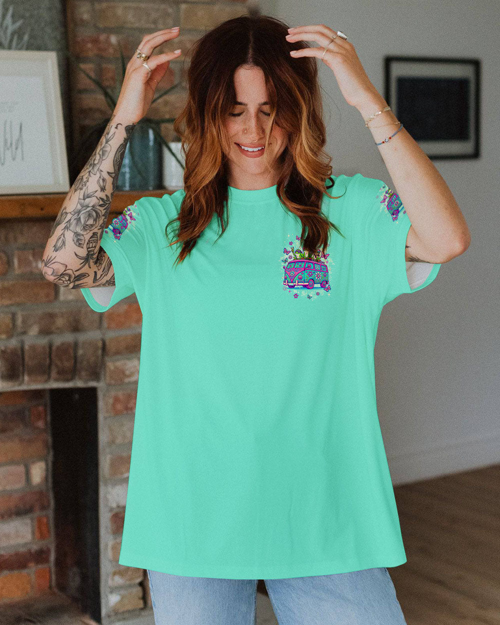 Older Now But Im Still Running Against the Wind Funny Frog Hippie Van AOP Shirts _9_ cqdnD