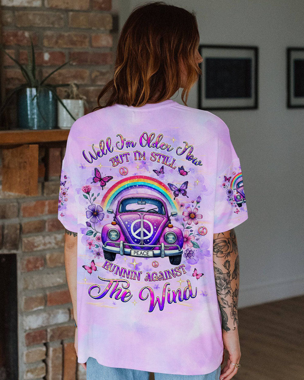 Older Now But Im Still Running Against the Wind Tie Dye Peace VW Bug AOP Shirts _11_ roF0E