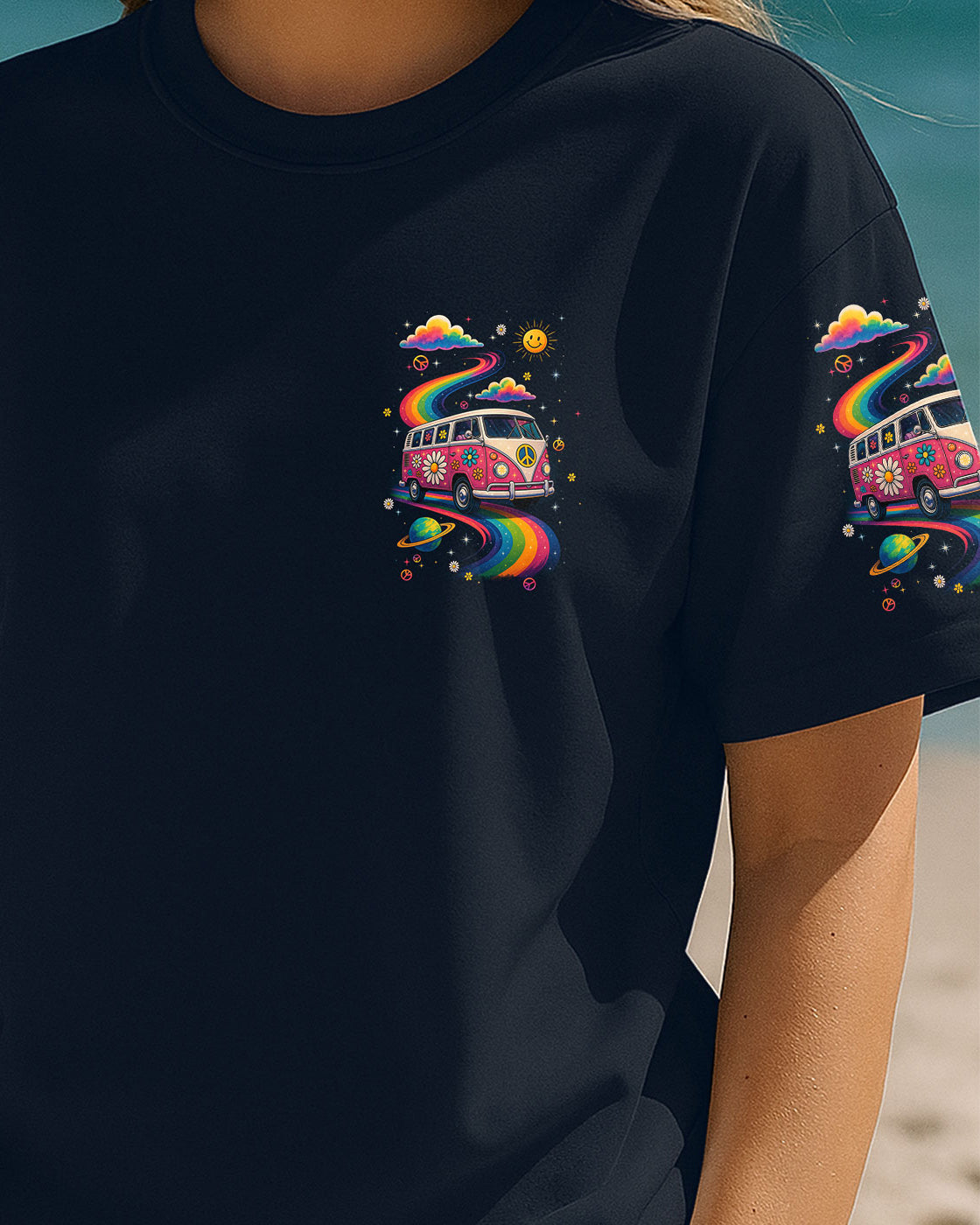 Older Now Running Against The Wind Hippie Van Peace _26 Flower Power Design AOP Shirts _16_ cLbdq