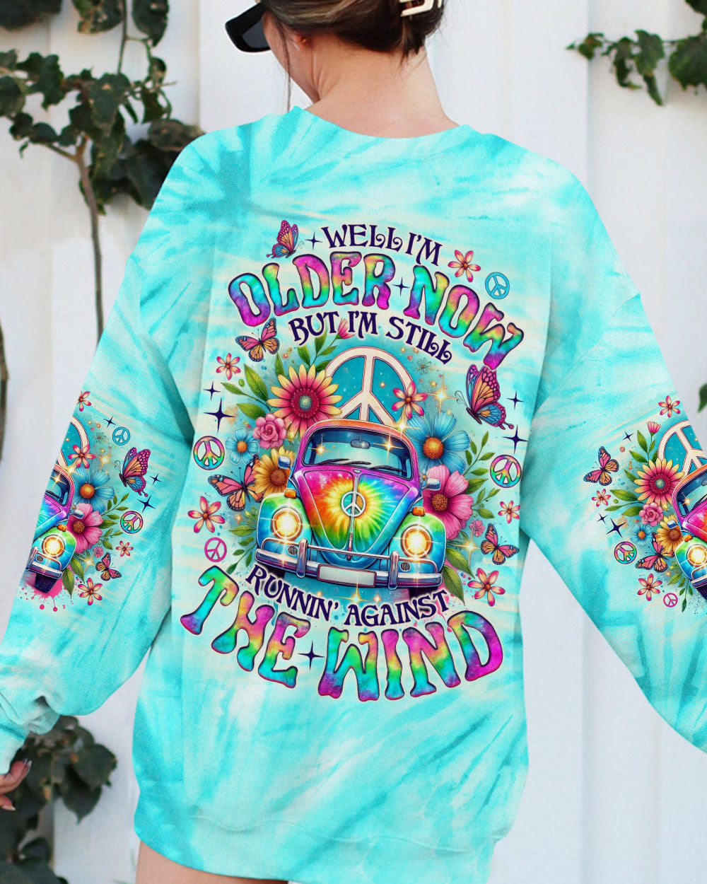 Older Now Running Against the Wind Peace VW Bus _26 Flower Power Perfect for Hippie Style AOP Shirts _3_ Ab5Ki