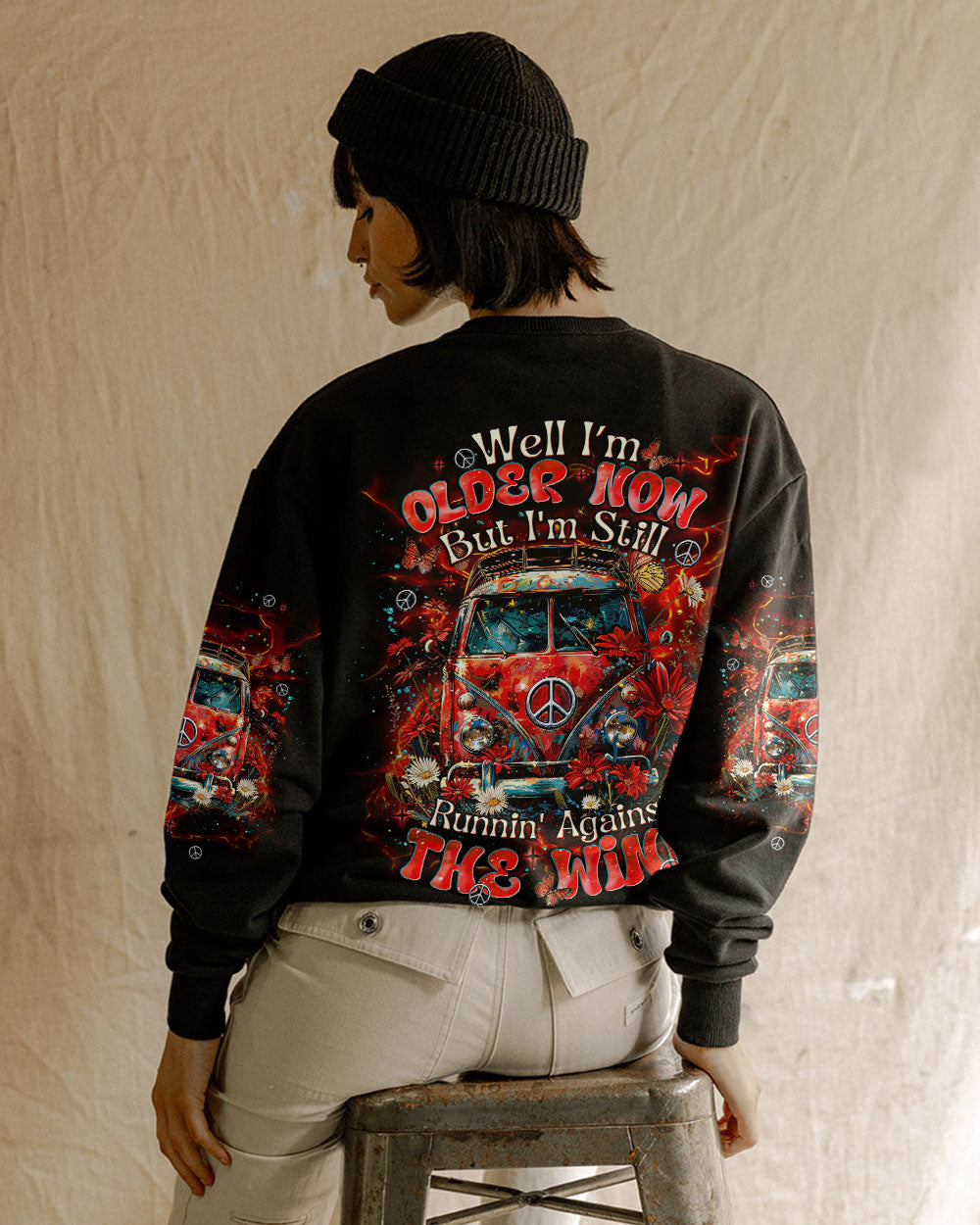 Older Now but Im still Runnin Against the Wind Retro Van Peace Hippie Style AOP Shirts _3_ 9yLzP
