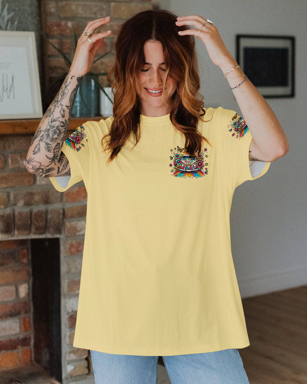 Older Now but Still Runnin Against the Wind Hippie Van Butterfly AOP Shirts _12_ Cx0nr