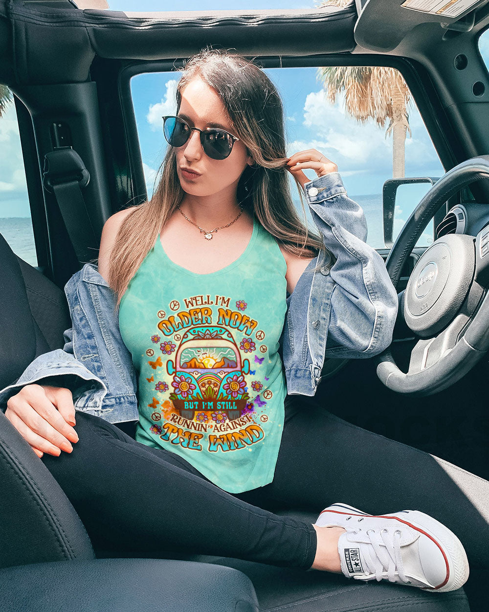 Older Now but Still Running Against the Wind Tie Dye Hippie Van and Floral AOP Shirts _5_ S7OsR