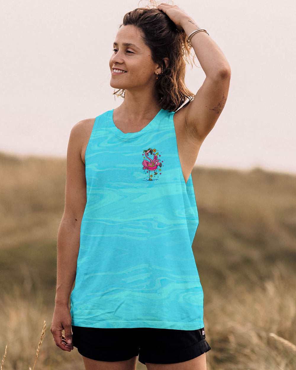 Pretty in Pink Ready To Drink Flamingo Fun Graphic Tee with Drink Peace _26 Flower for Women AOP Shirts _12_ ypNiT