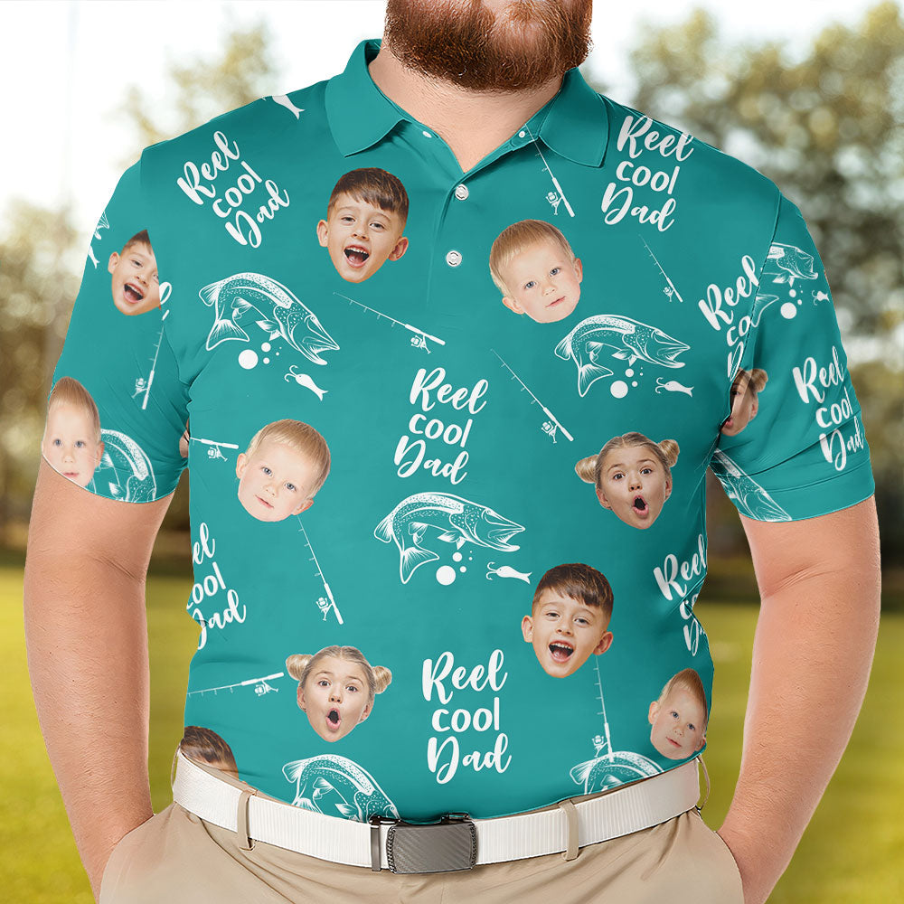 Reel Cool Dad Personalized Photo Polo Shirt_2