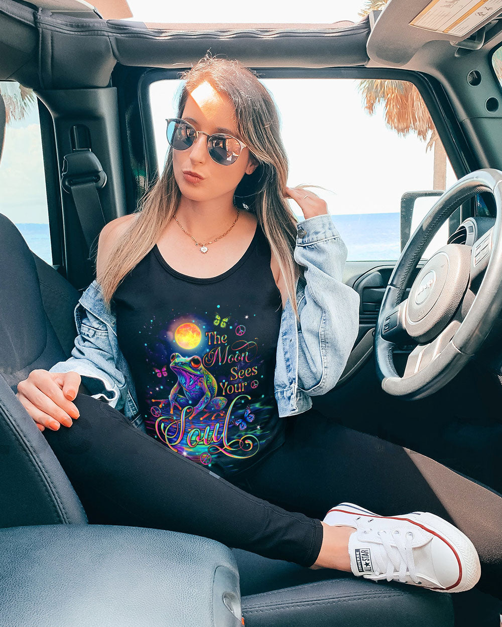 The Moon Sees Your Soul Trippy Frog Psychedelic Moonlight AOP Shirts _11_ tWCIJ