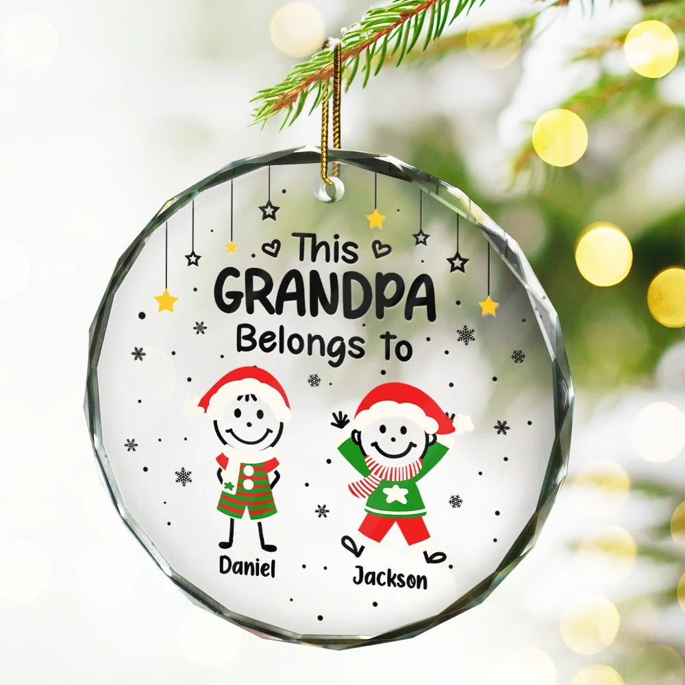 ThisGrandpaGrandmaBelongsToKidsPet PersonalizedCircleGlassOrnament AT1909 CLA1894 MK 1