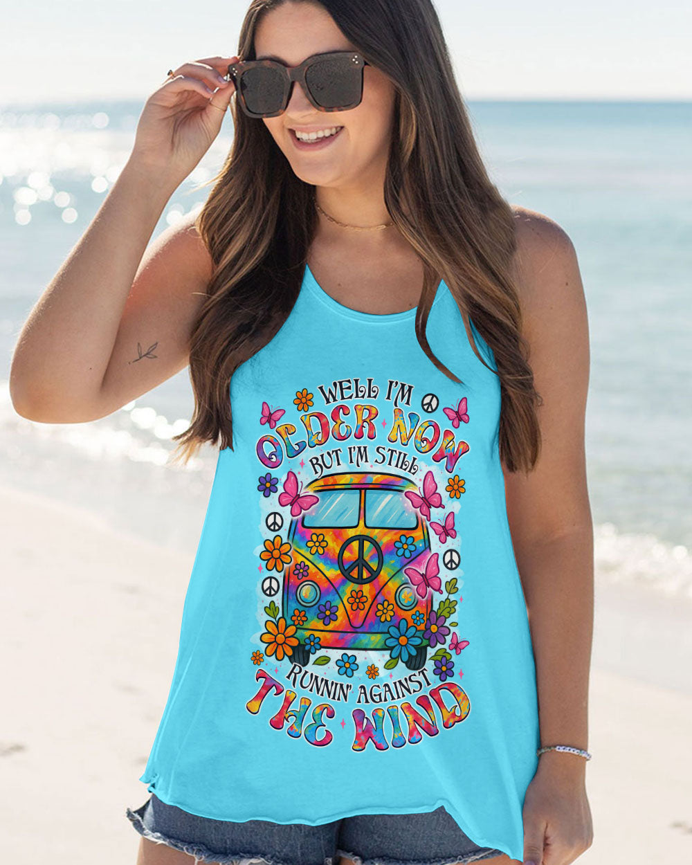 Well I_E2_80_99m Older Now But I_E2_80_99m Still Runnin_E2_80_99 Against the Wind Retro Hippie Van Graphic Tee AOP Shirts _12_ GBXiN