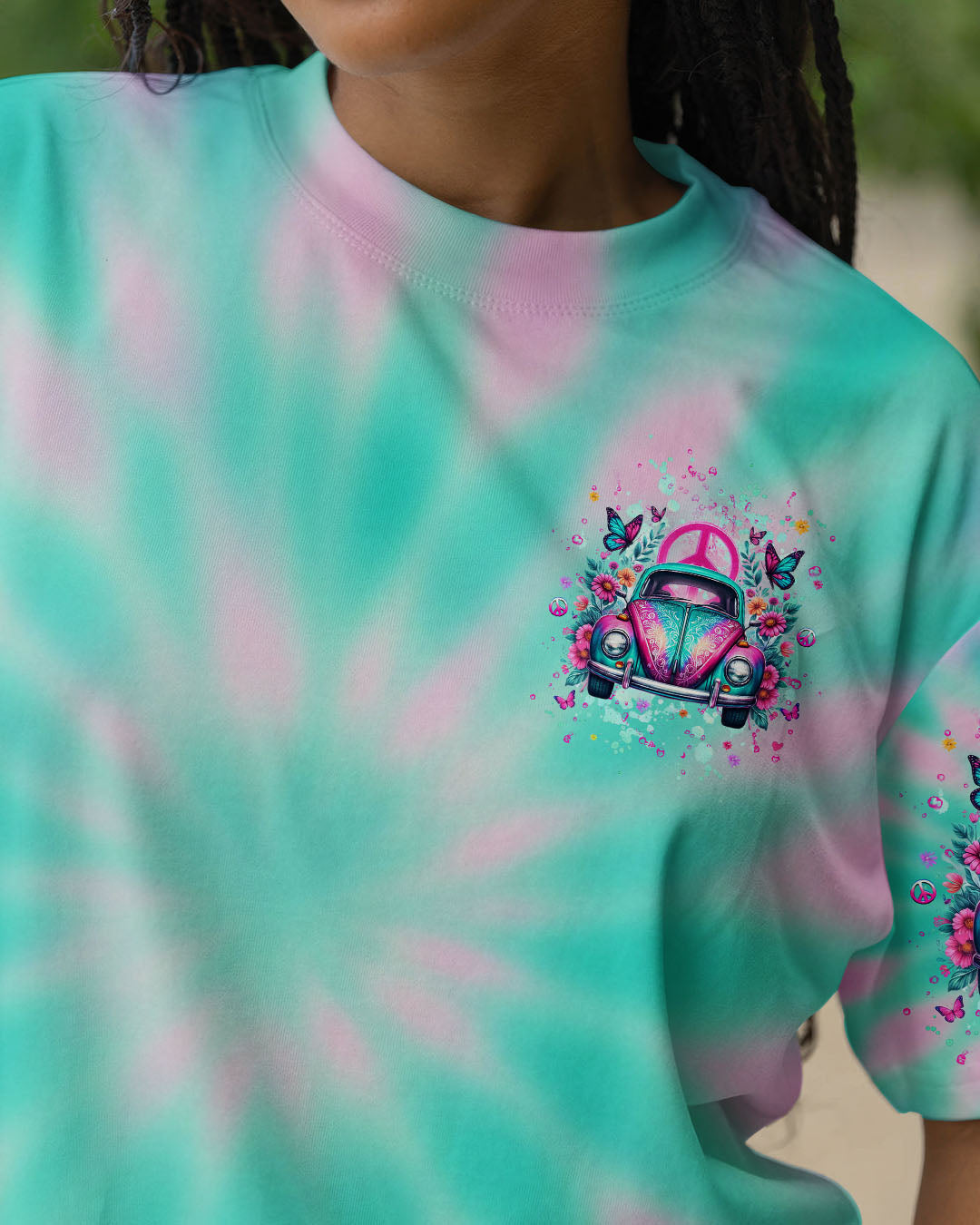 Well I_E2_80_99m Older Now but I_E2_80_99m Still Runnin_E2_80_99 Against the Wind Retro Car Tie Dye Design for Women AOP Shirts _2_ 4V8KL