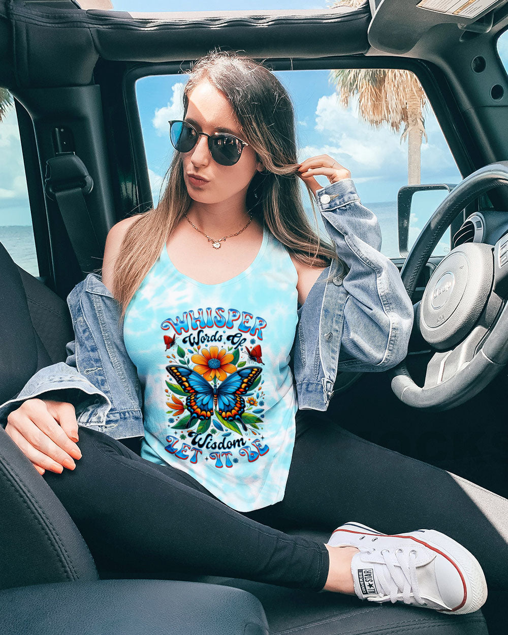 Whisper Words of Wisdom Let It Be Butterfly _26 Sunfloral Tie Dye AOP Shirts _9_ eoDrd