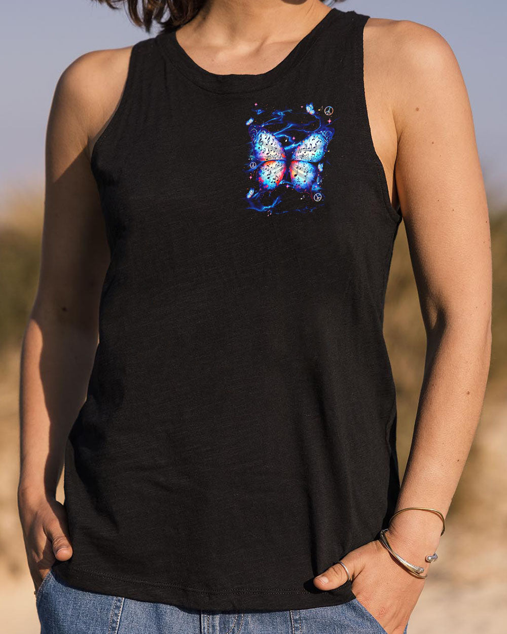 Whisper Words of Wisdom Let It Be Music Note Butterfly Inspirational Graphic AOP Shirts _12_ QkgXo