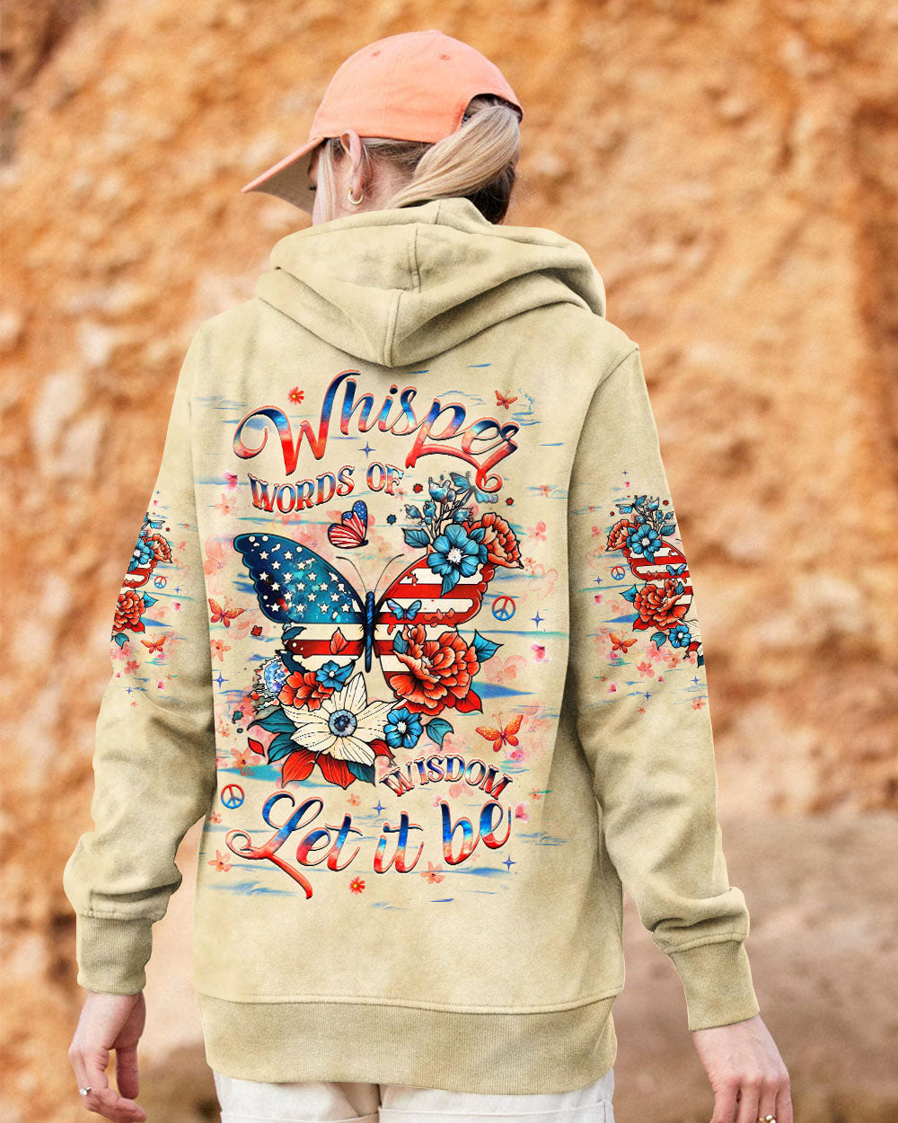 Whisper Words of Wisdom Let It Be Patriotic Butterfly and Floral Peace Sign AOP Shirts _2_ fPvhi