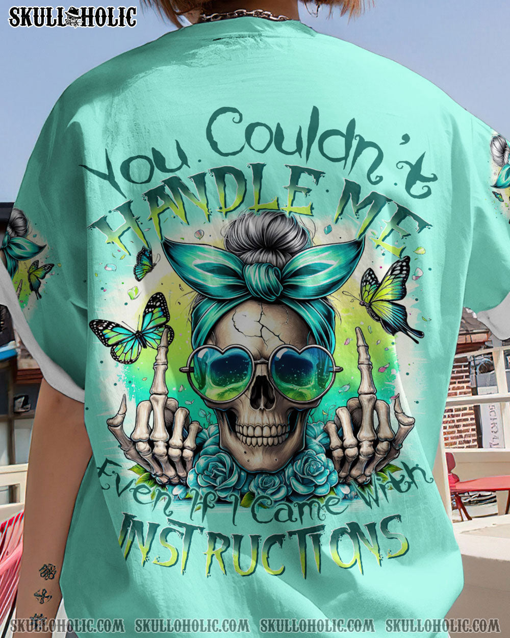 You Couldn_E2_80_99t Handle Me Even If I Came with Instructions Skull with Bow Sunglasses Graphic AOP Shirts _3_ yPphh