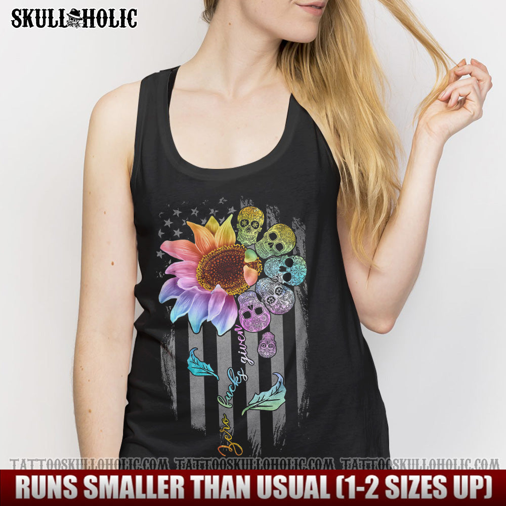 Zero F Given Colorful Skull and Sunflower Quote Graphic AOP Shirts _2_ elDa0