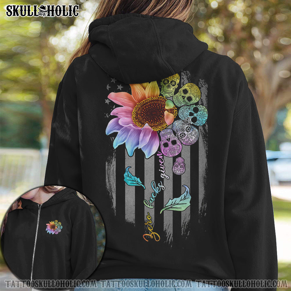 Zero F Given Colorful Skull and Sunflower Quote Graphic AOP Shirts _8_ e3f7F