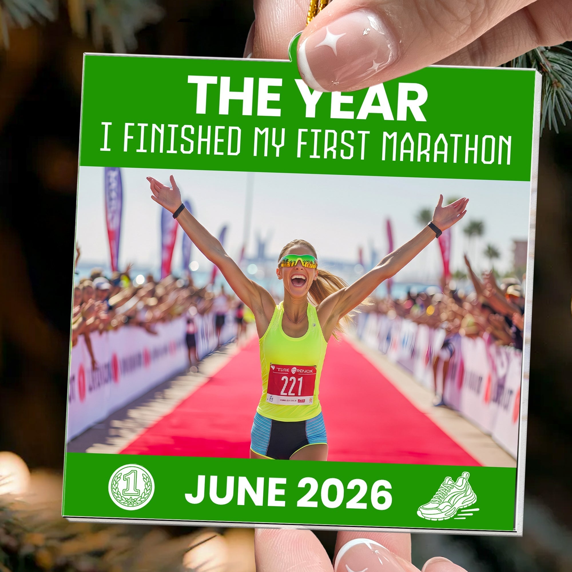 the year with my running memories personalized ornament 2
