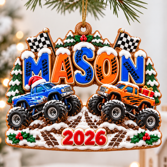 53bcd47a 05ec 4994 bb22 2b8f23f8488d Mason Monster Truck Gingerbread Ornament