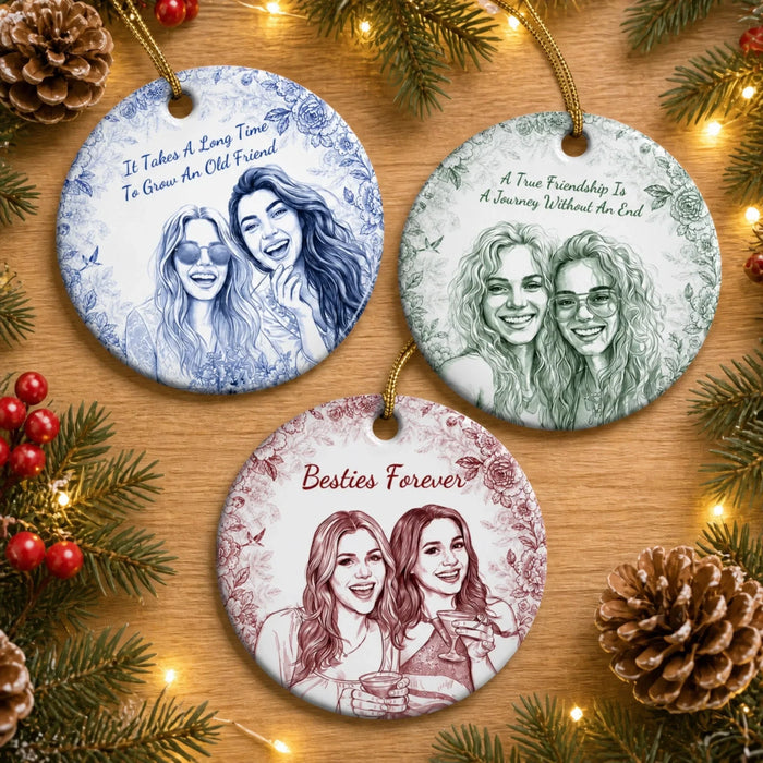 Too Much Fun Together - Personalized Ceramic Ornament - Christmas Gift For Friends