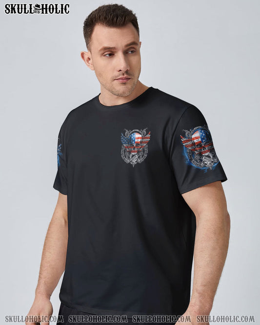 America Live It Love It or Get the Hell Out Patriotic Skull America Love Graphic Tee AOP Shir _10_ nXzNY