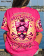 Assuming I Was Like Most Girls was Your Frist Mistake Pink Skull and Bow Graphic AOP Shirts _3_ qOjdd