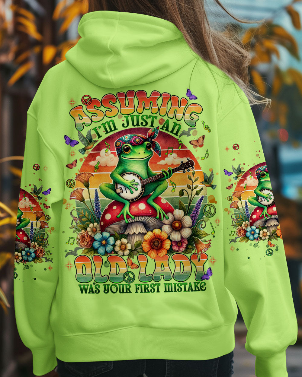 Assuming Im Just an Old Lady Was Your First Mistake Hippie Frog with Guitar AOP Shirts _7_ oVsOD