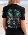 BE YOU THE WORLD WILL ADJUST BUTTERFLY ALL OVER PRINT YHDU3103252_Short sleeves_V neck Shirt_S 1 ovYVk