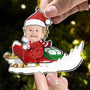 Baby Boy_ Girls_ Kids_ Grandkids Sleigh  Personalized Acrylic Photo Ornament_3