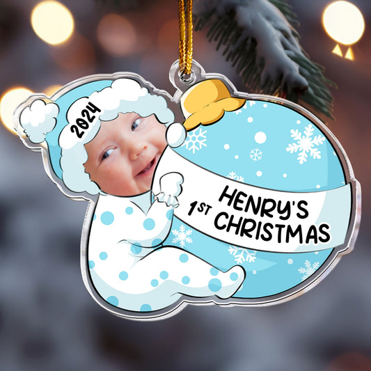 Baby First Christmas Personalized Acrylic Photo Ornament _2