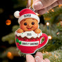 Baby_s 1st Christmas Cute Little Gingerbread Personalized Acrylic Ornament_2