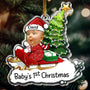 Baby_s 1st Christmas Sled Gifts For 1st_ 2nd_ 3rd Xmas Kid Personalized Acrylic Photo Ornament_1