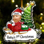 Baby_s 1st Christmas Sled Gifts For 1st_ 2nd_ 3rd Xmas Kid Personalized Acrylic Photo Ornament_2