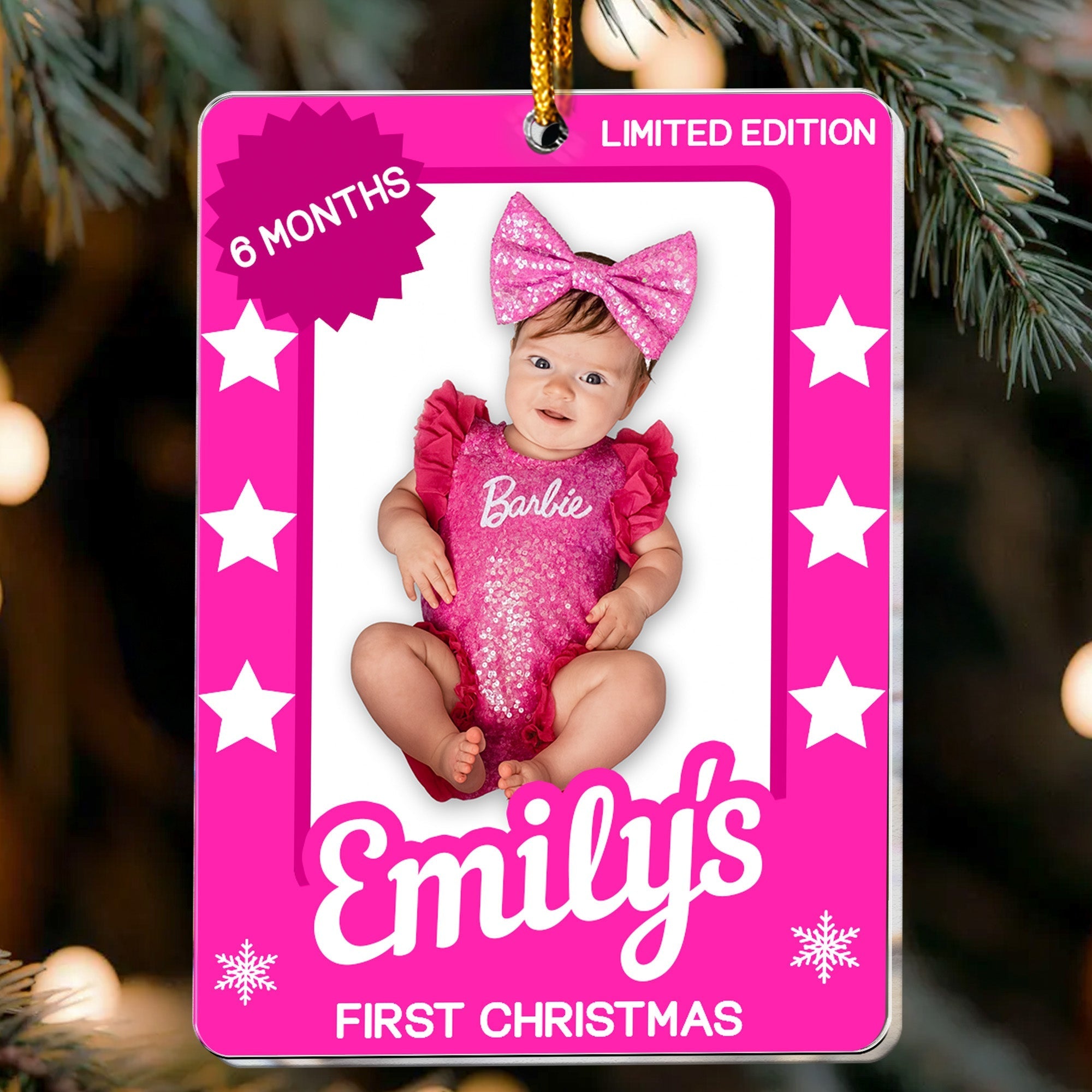 Baby_s First Christmas Toy Box Personalized Acrylic Photo Ornament_1