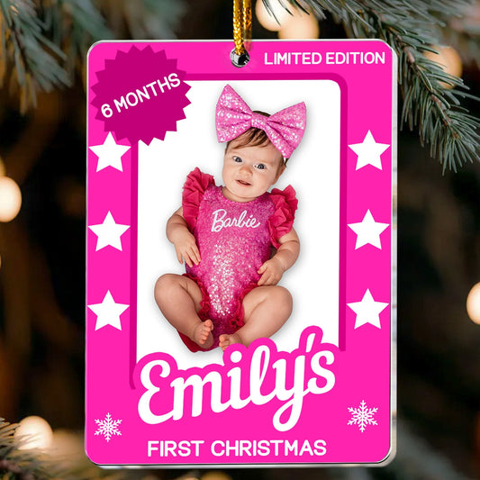 Baby_s First Christmas Toy Box Personalized Acrylic Photo Ornament_1