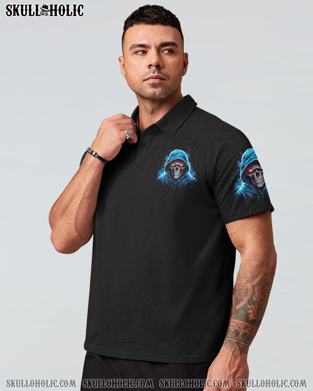 Be Careful Who You F Over Some of Us F Back Grim Reaper Skull Graphic AOP Shirts _4_ spVij