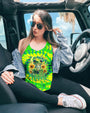 Be Happy Frog Tie Dye Hippie Graphic with Sunflowers AOP Shirts _10_ QvJd2