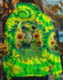 Be Happy Frog Tie Dye Hippie Graphic with Sunflowers AOP Shirts _13_ AVQ1P
