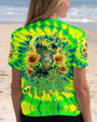 Be Happy Frog Tie Dye Hippie Graphic with Sunflowers AOP Shirts _3_ ubqYU