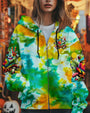 Be You The World Will Adjust Frog Psychedelic Colorful Tie Dye Hippie AOP Shirts _6_ kfBfn