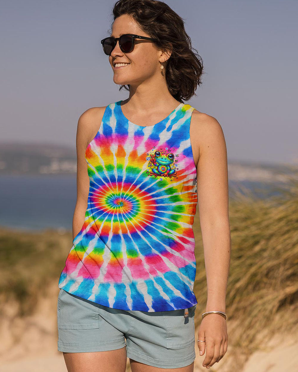 Be You The World Will Adjust Frog Tie Dye Design for Women AOP Shirts _12_ LyiZ7