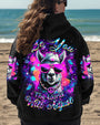 Be You The World Will Adjust Funny Neon Peace Sign Llama AOP Shirts _7_ 81hIV