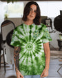 Be You The World Will Adjust Green Daisy Butterfly Tie Dye AOP Shirts _13_ h428Z