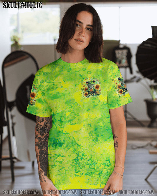 Be You The World Will Adjust Green Tie Dye Groovy Frog Hippie Vibes AOP Shirts _10_ zjdWq