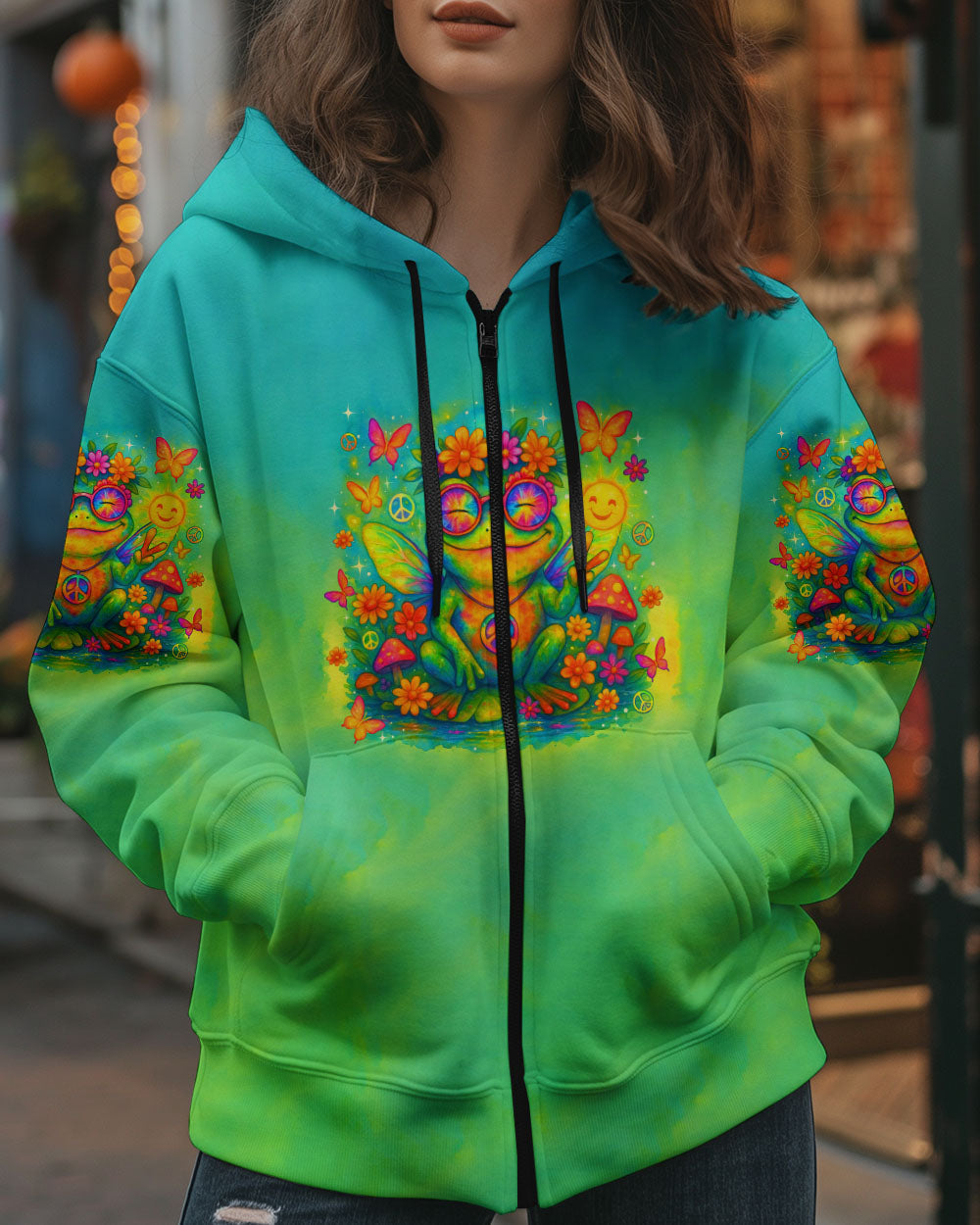 Be You The World Will Adjust Hippie Frog Tie Dye Style for Women AOP Shirts _11_ pxYrG