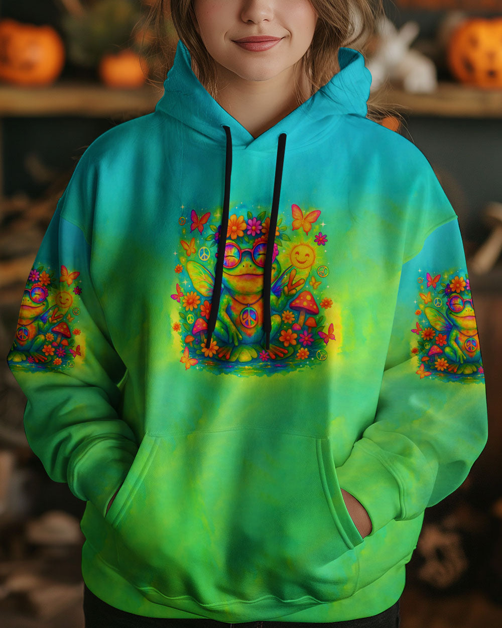 Be You The World Will Adjust Hippie Frog Tie Dye Style for Women AOP Shirts _8_ Xtgoz