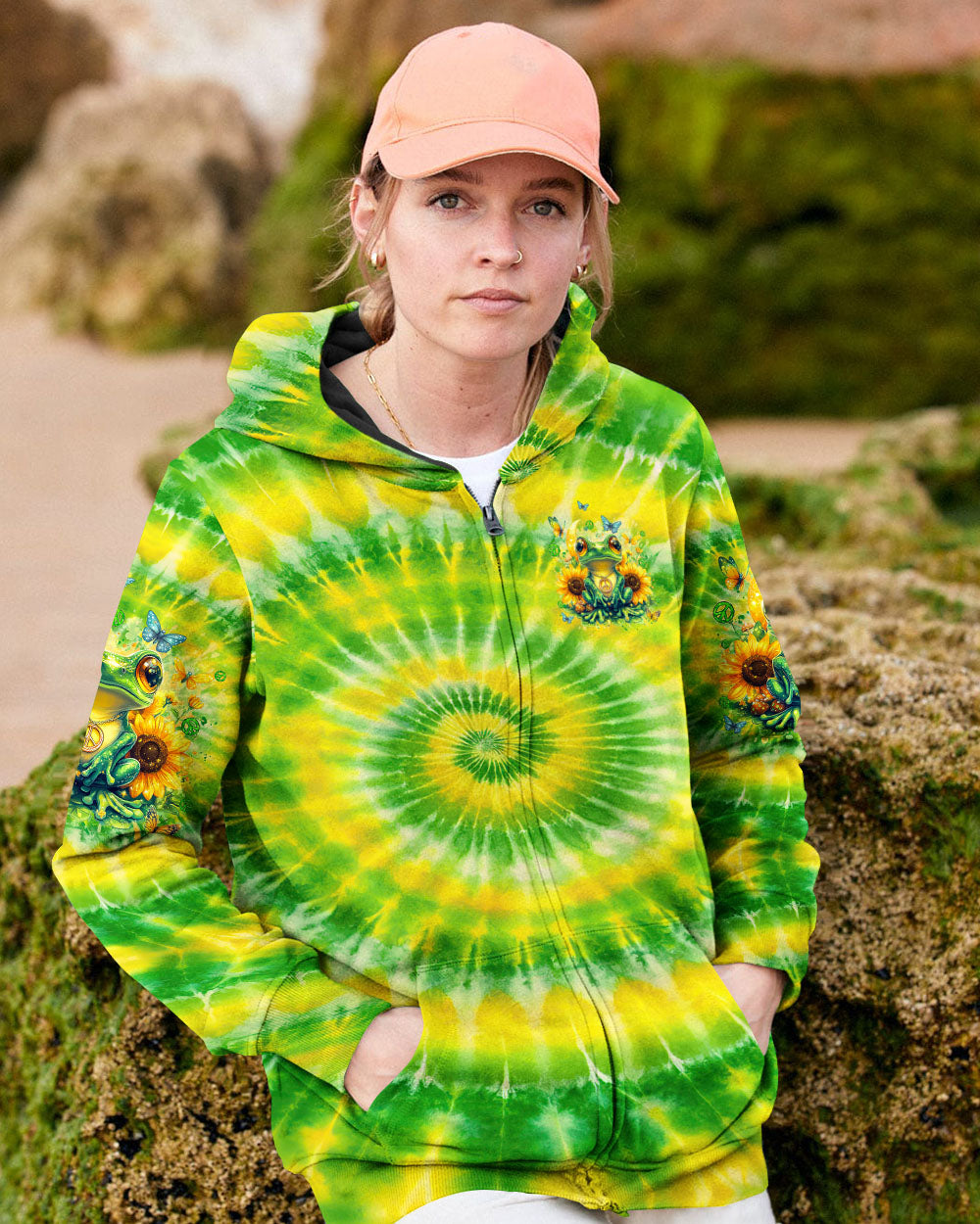 Be You The World Will Adjust Hippie Frog with Sunflowers Tie Dye AOP Shirts _8_ rzUA8