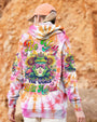 Be You The World Will Adjust Pastel Tie Dye Peace Frog with Sunflowers AOP Shirts _13_ qTwj7