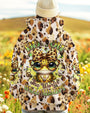 Be You The World Will Adjust Peace Frog Leopard with Glasses and Bow AOP Shirts _5_ mdl1G