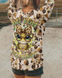 Be You The World Will Adjust Peace Frog Leopard with Glasses and Bow AOP Shirts _7_ a8grM