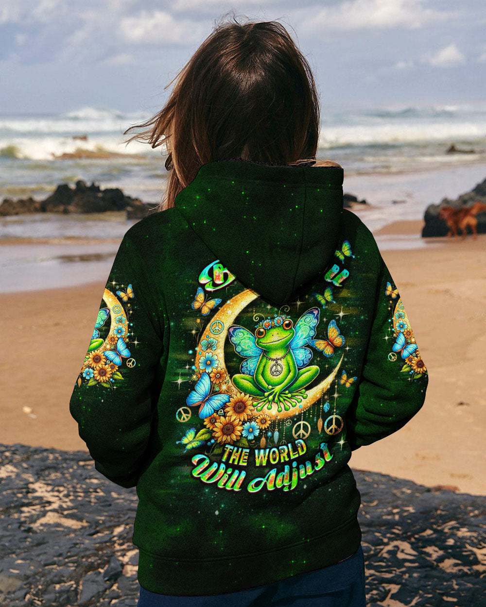 Be You The World Will Adjust Peace Frog Moon and Butterfly AOP Shirts _13_ M2ZHB