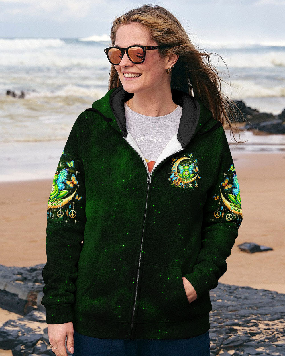 Be You The World Will Adjust Peace Frog Moon and Butterfly AOP Shirts _8_ sPsey